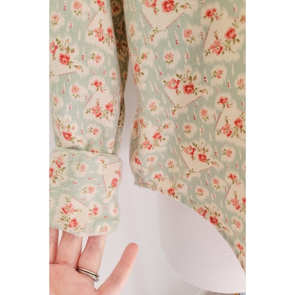 80s Ralph Lauren Floral 1980s Vintage Cotton Flannel Long Sleeve Button Down Top - Picture 11 of 14